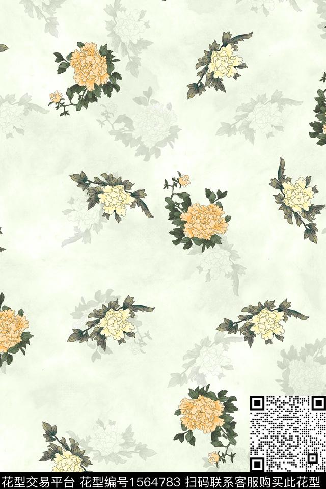 花卉数码印花花型下载（图片编号: 1564783） - 瓦栏（Walan）