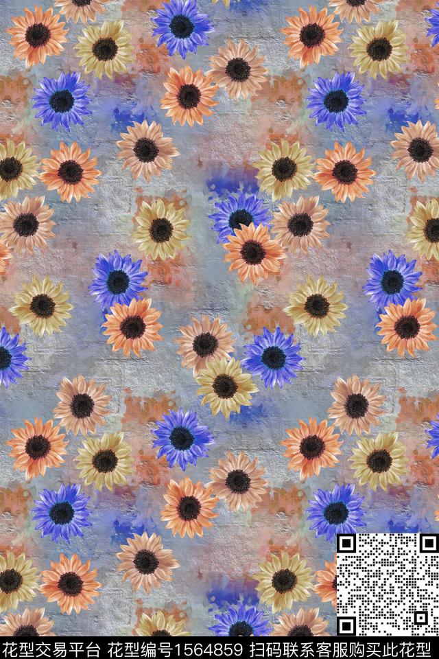 HTB2A156.jpg - 1564859 - 肌理 花卉 底纹 - 数码印花花型 － 女装花型设计 － 瓦栏