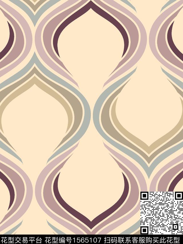 xj1031b.jpg - 1565107 - 条纹 几何 - 传统印花花型 － 墙纸花型设计 － 瓦栏