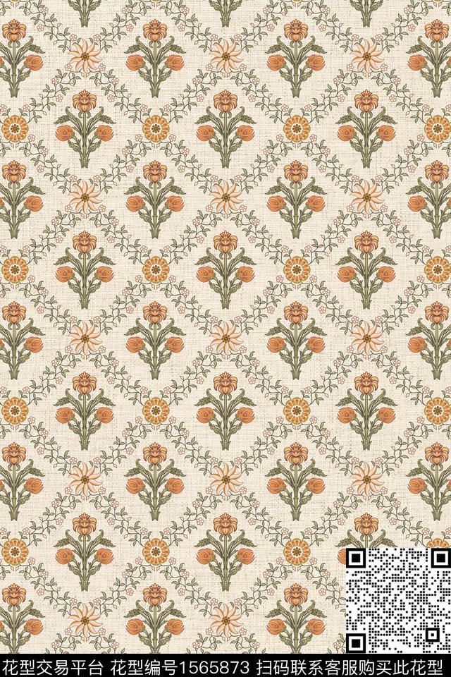MY-Q-02.jpg - 1565873 - 底纹 民族花卉 花卉 - 数码印花花型 － 女装花型设计 － 瓦栏
