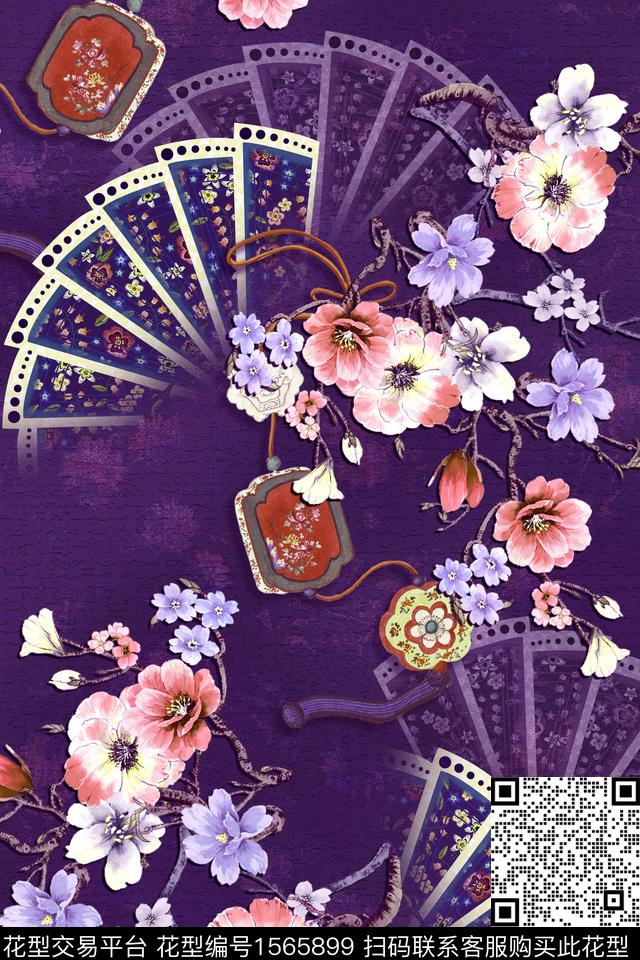 long-0029.jpg - 1565899 - 中国风 花卉 荷包 - 数码印花花型 － 女装花型设计 － 瓦栏
