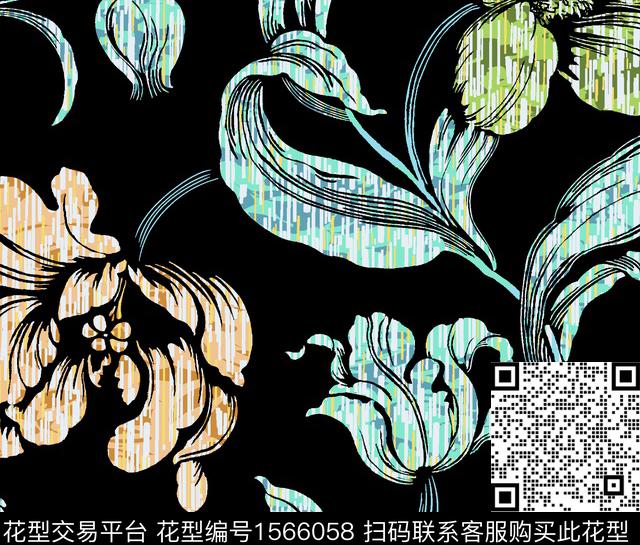 xj1037a2.jpg - 1566058 - 花卉 大花 肌理 - 数码印花花型 － 墙纸花型设计 － 瓦栏