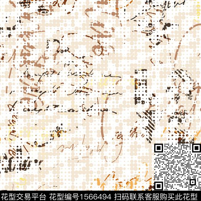 b191.jpg - 1566494 - 字母 波点 肌理 - 数码印花花型 － 男装花型设计 － 瓦栏