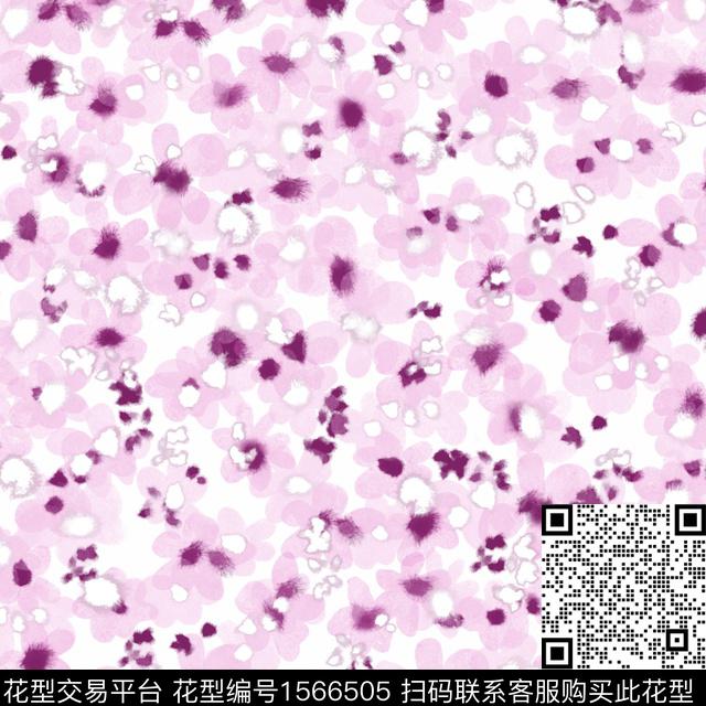 花卉连衣裙肌理数码印花花型下载（图片编号: 1566505） - 瓦栏（Walan）