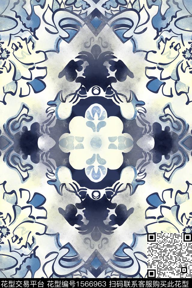 W2024041201 7.jpg - 1566963 - 花纹 民族纹样 民族风 - 数码印花花型 － 女装花型设计 － 瓦栏