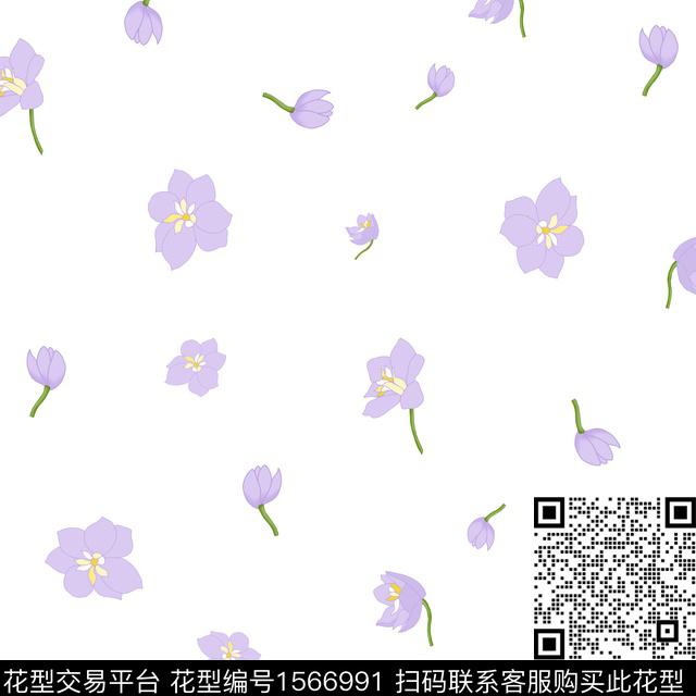 WC03208.jpg - 1566991 - 花卉 小清新 年轻女性 - 传统印花花型 － 女装花型设计 － 瓦栏