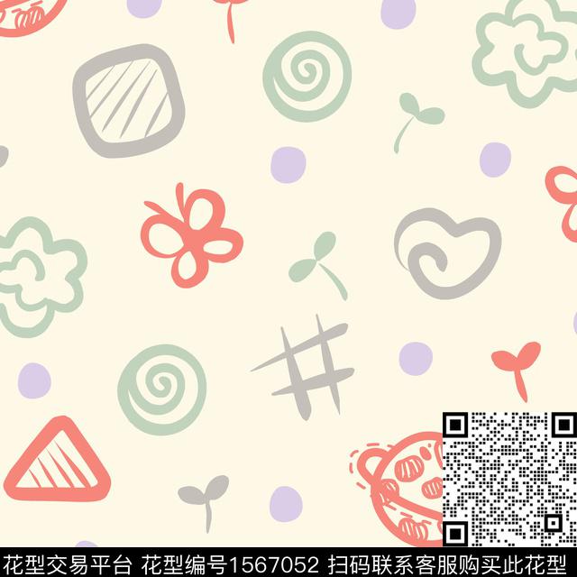 趣味星球简笔画传统印花花型下载（图片编号: 1567052） - 瓦栏（Walan）