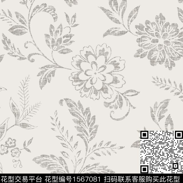 BY-241Bed yin01.jpg - 1567081 - 植物 花卉 民族风 - 传统印花花型 － 床品花型设计 － 瓦栏