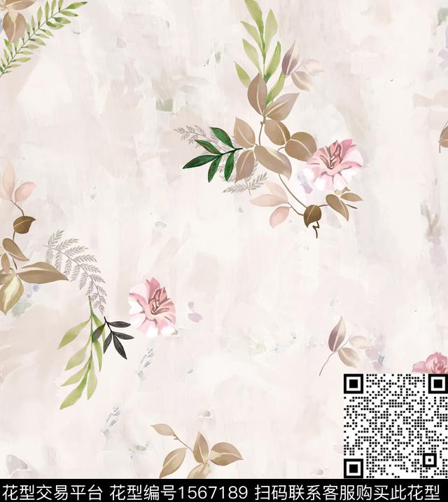 花卉连衣裙底纹数码印花花型下载（图片编号: 1567189） - 瓦栏（Walan）