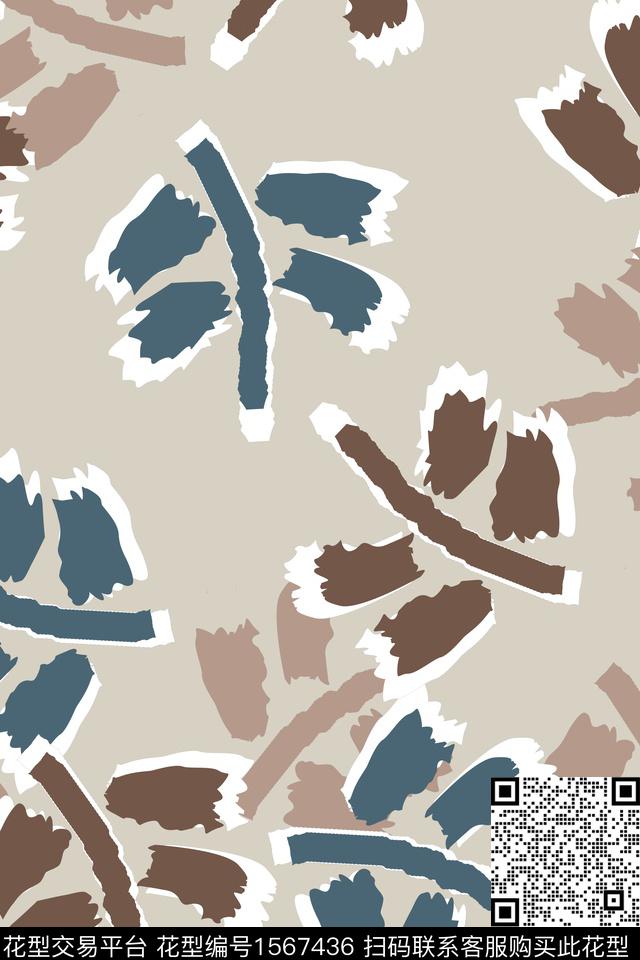 田园风花卉0002.jpg - 1567436 - 剪切画 几何花卉 几何 - 传统印花花型 － 女装花型设计 － 瓦栏