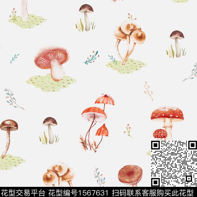 小清新水彩手绘数码印花花型下载（图片编号: 1567631） - 瓦栏（Walan）