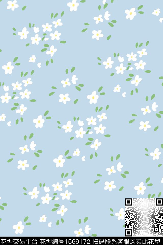 春夏花型清爽底花卉小碎花数码印花花型下载（图片编号: 1569172） - 瓦栏（Walan）