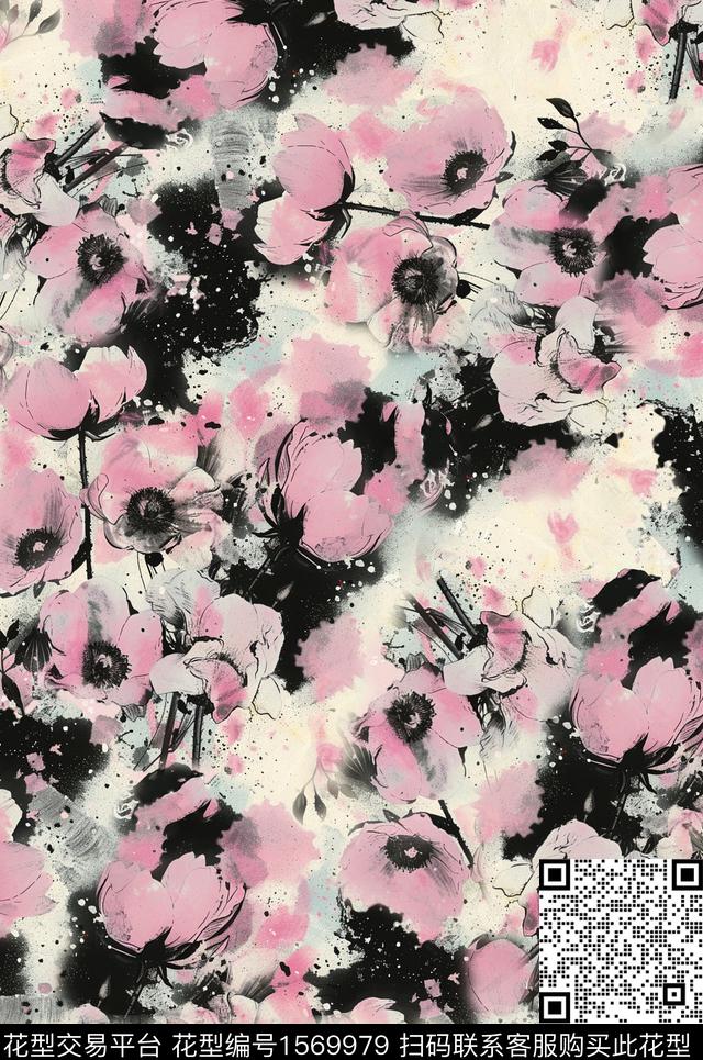 花卉数码印花花型下载（图片编号: 1569979） - 瓦栏（Walan）
