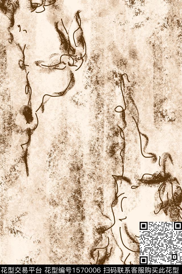 侘寂花卉肌理数码印花花型下载（图片编号: 1570006） - 瓦栏（Walan）