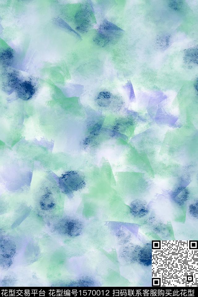 年轻女性朦胧花卉抽象数码印花花型下载（图片编号: 1570012） - 瓦栏（Walan）