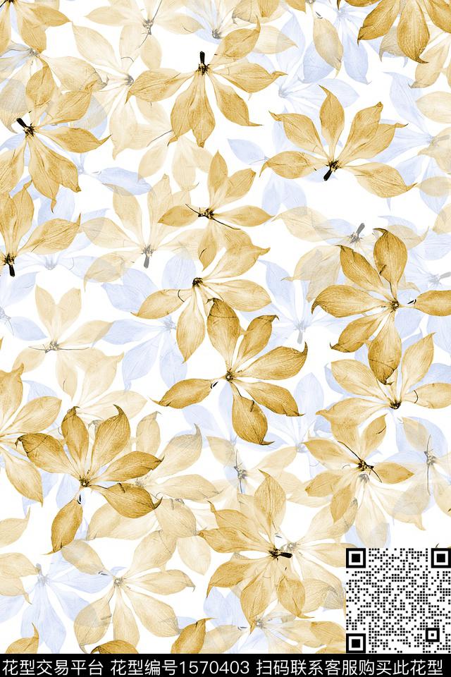 花卉水彩花卉影花数码印花花型下载（图片编号: 1570403） - 瓦栏（Walan）