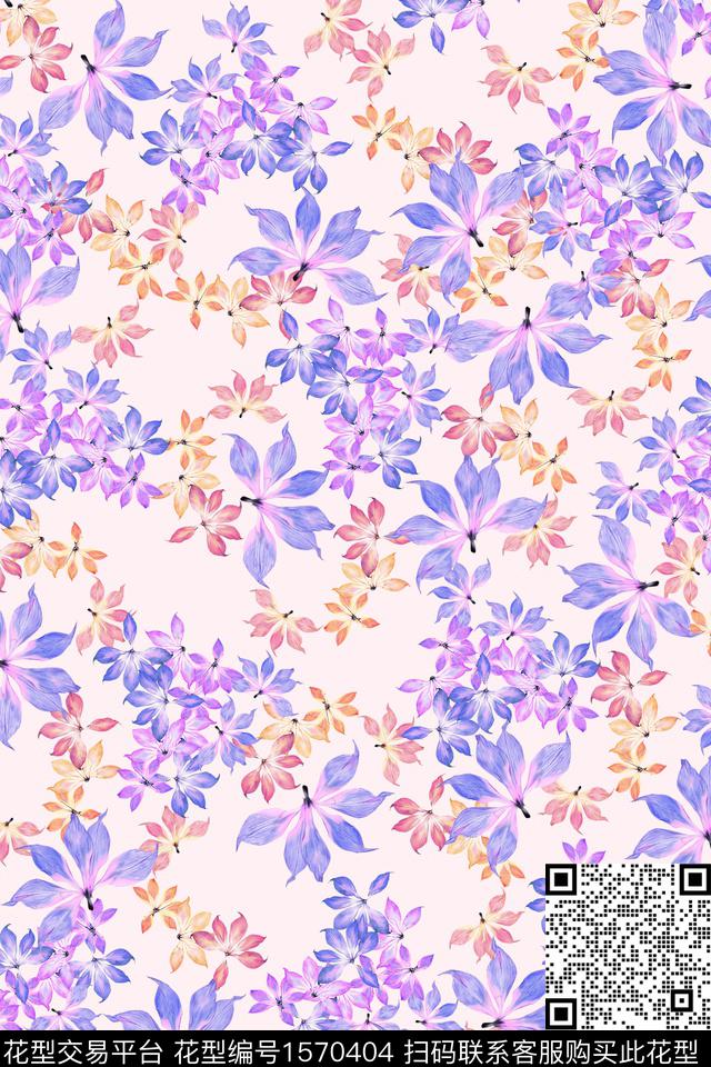 花卉小碎花满版散花数码印花花型下载（图片编号: 1570404） - 瓦栏（Walan）