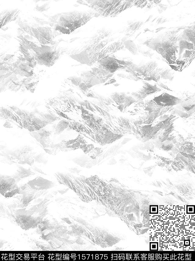 雪山抽象户外数码印花花型下载（图片编号: 1571875） - 瓦栏（Walan）