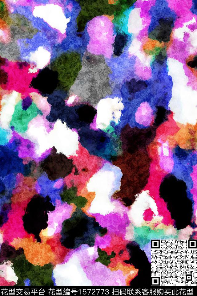 艺术抽象数码印花花型下载（图片编号: 1572773） - 瓦栏（Walan）