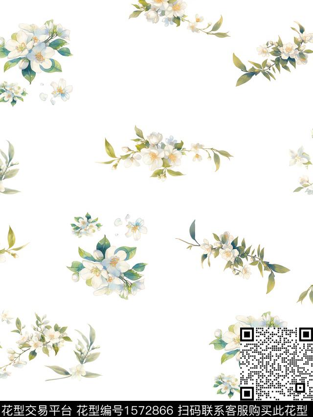 春夏花型小清新花卉数码印花花型下载（图片编号: 1572866） - 瓦栏（Walan）