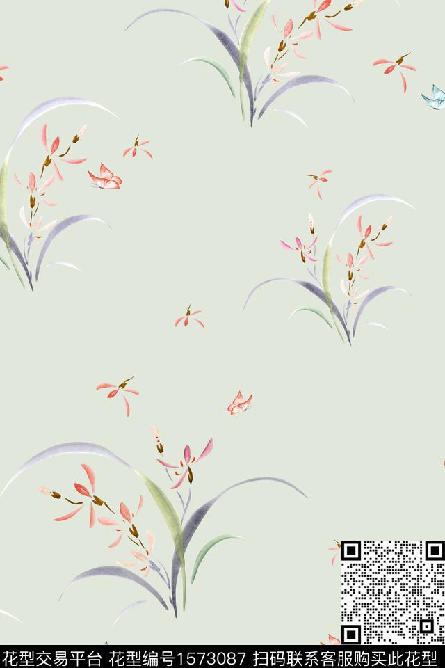 清爽数码印花花型下载（图片编号: 1573087） - 瓦栏（Walan）