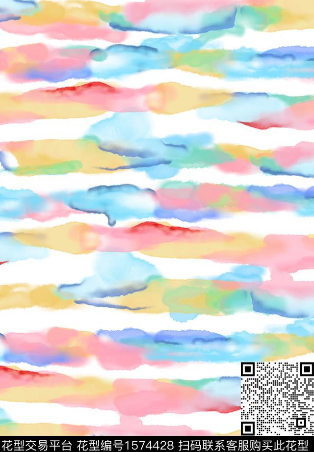 水彩手绘数码印花花型下载（图片编号: 1574428） - 瓦栏（Walan）