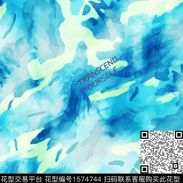 字母水彩数码印花花型下载（图片编号: 1574744） - 瓦栏（Walan）