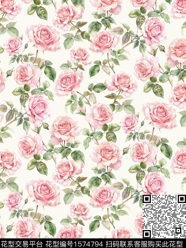 植物春夏花型花卉数码印花花型下载（图片编号: 1574794） - 瓦栏（Walan）