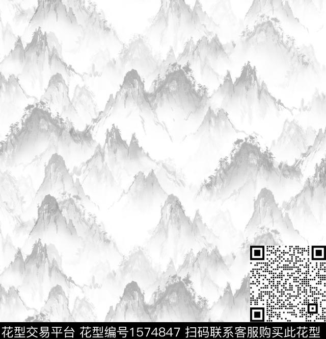 羽绒服户外冲锋衣数码印花花型下载（图片编号: 1574847） - 瓦栏（Walan）