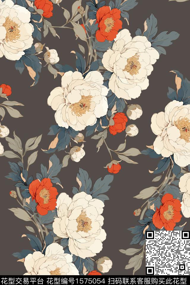 花卉女装数码印花花型下载（图片编号: 1575054） - 瓦栏（Walan）