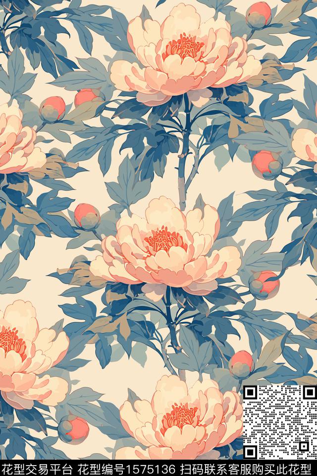 花卉女装数码印花花型下载（图片编号: 1575136） - 瓦栏（Walan）