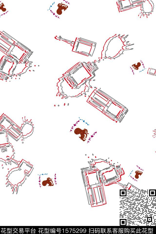 休闲章鱼化妆品数码印花花型下载（图片编号: 1575299） - 瓦栏（Walan）