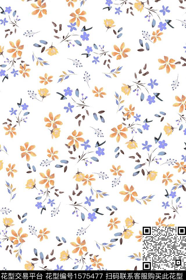 花卉春夏花型小碎花数码印花花型下载（图片编号: 1575477） - 瓦栏（Walan）