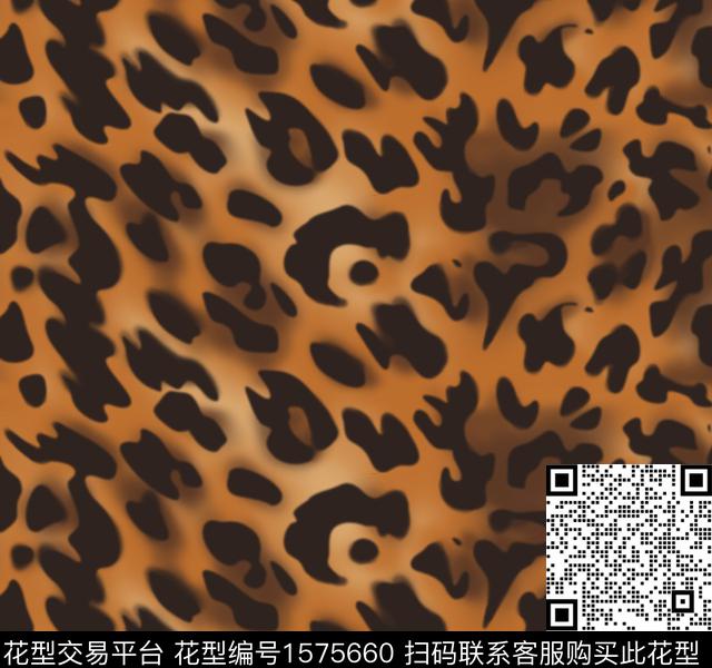 动物纹豹纹模糊数码印花花型下载（图片编号: 1575660） - 瓦栏（Walan）