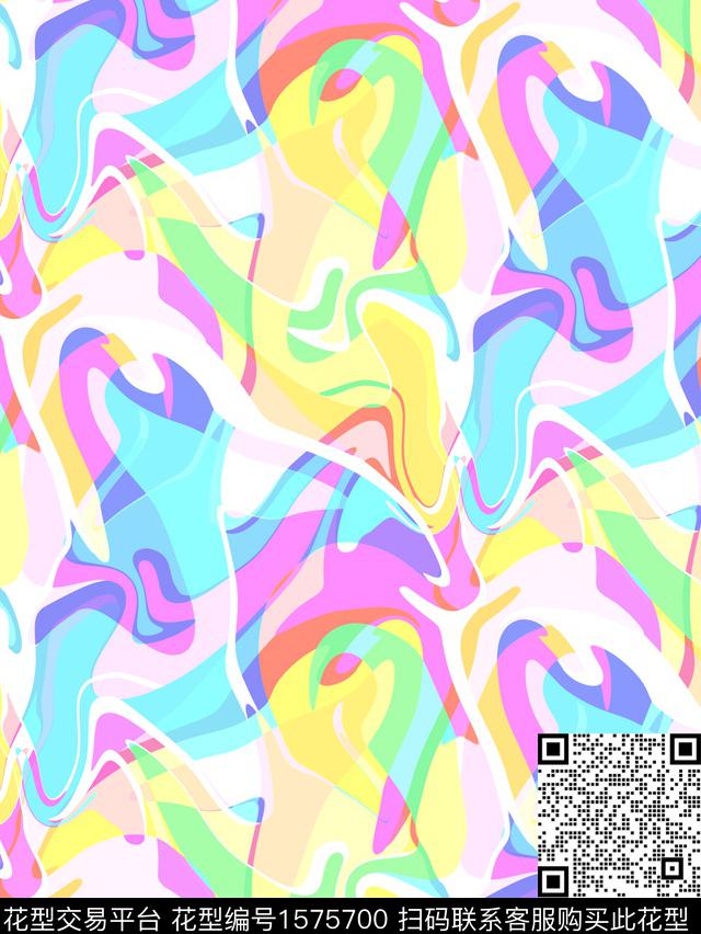 抽象叠加曝光数码印花花型下载（图片编号: 1575700） - 瓦栏（Walan）