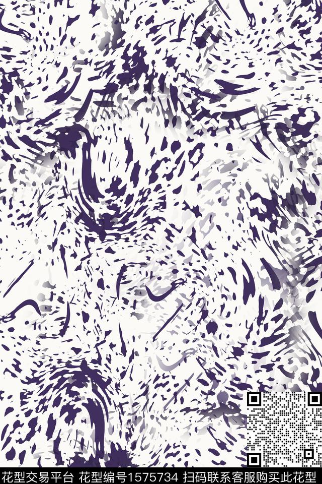 动物纹豹纹抽象数码印花花型下载（图片编号: 1575734） - 瓦栏（Walan）