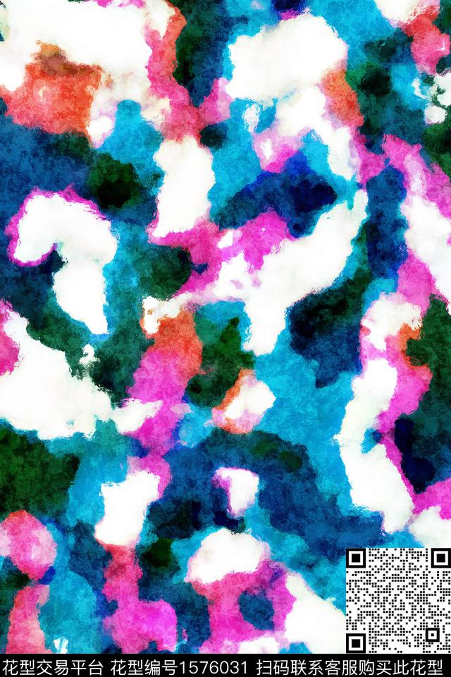 肌理艺术抽象数码印花花型下载（图片编号: 1576031） - 瓦栏（Walan）