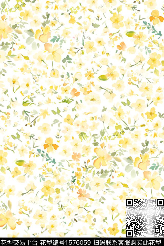 花卉小碎花大牌风数码印花花型下载（图片编号: 1576059） - 瓦栏（Walan）