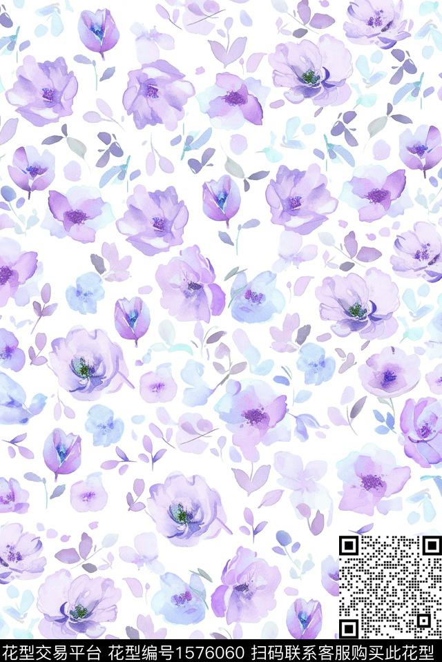 花卉小碎花小清新数码印花花型下载（图片编号: 1576060） - 瓦栏（Walan）