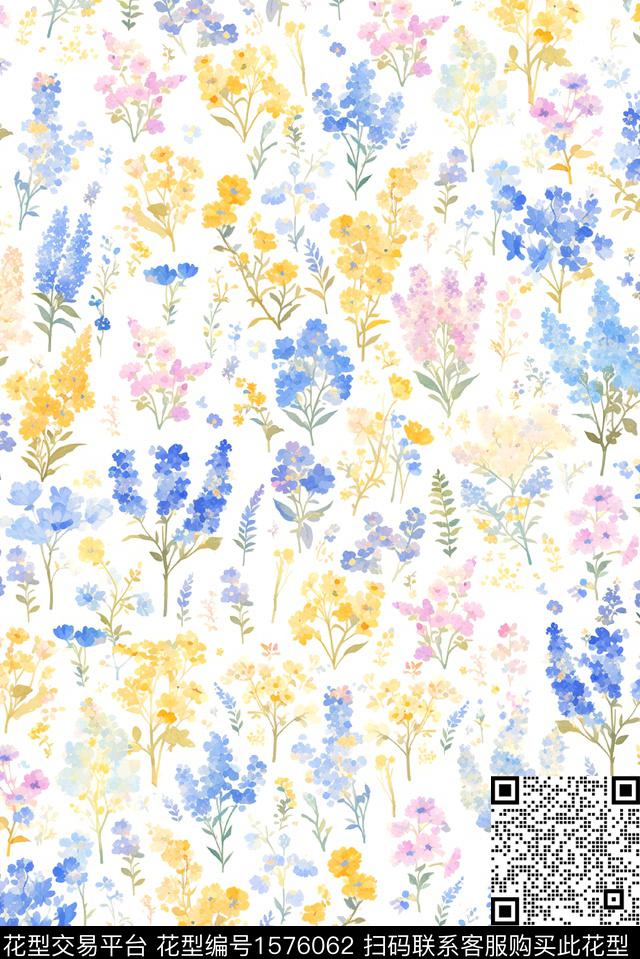花卉小碎花小清新数码印花花型下载（图片编号: 1576062） - 瓦栏（Walan）