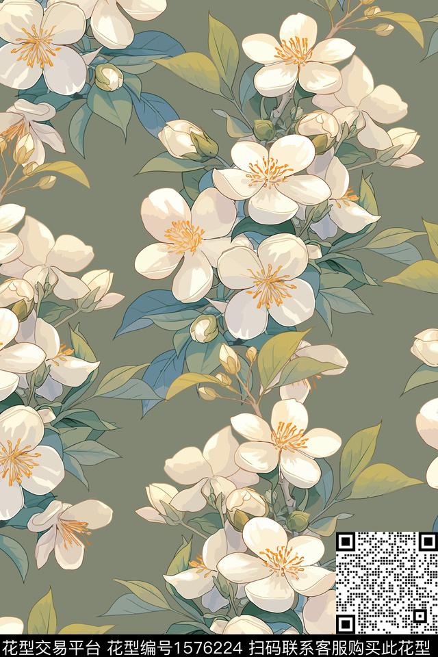 花卉女装数码印花花型下载（图片编号: 1576224） - 瓦栏（Walan）
