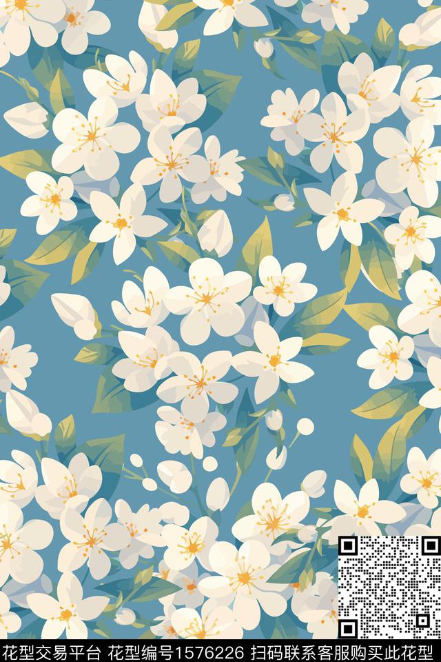 花卉女装数码印花花型下载（图片编号: 1576226） - 瓦栏（Walan）