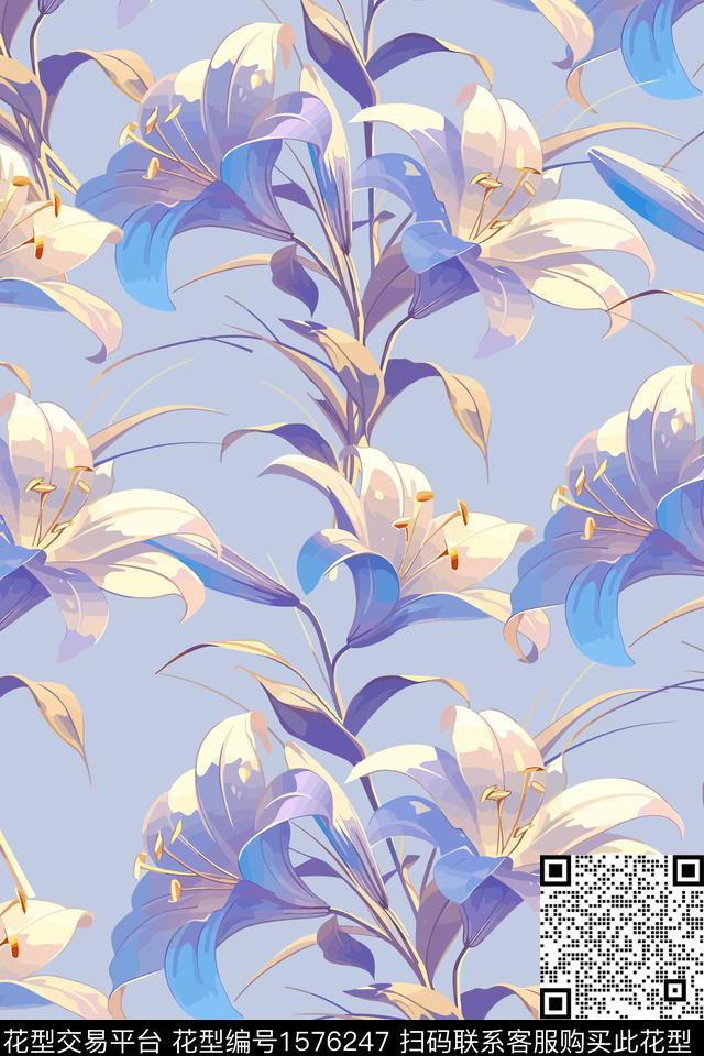 花卉女装数码印花花型下载（图片编号: 1576247） - 瓦栏（Walan）