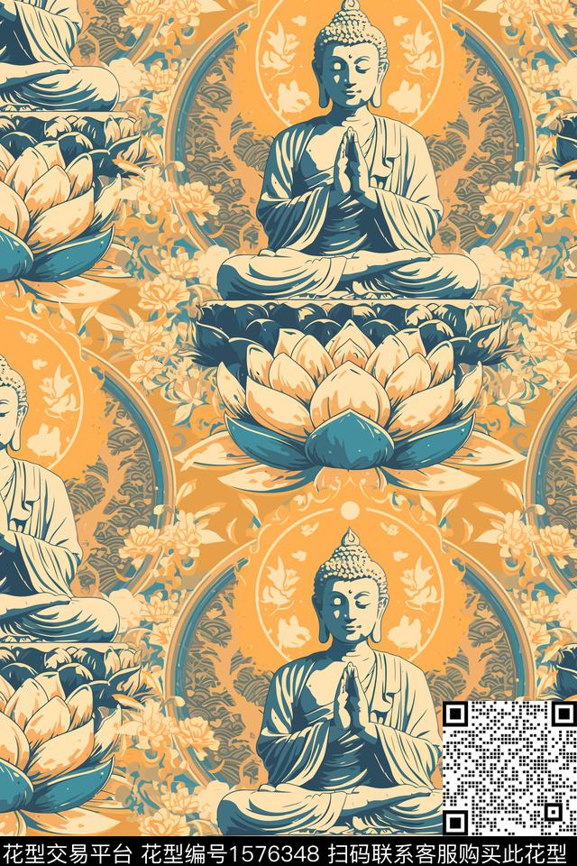 民族风女装数码印花花型下载（图片编号: 1576348） - 瓦栏（Walan）