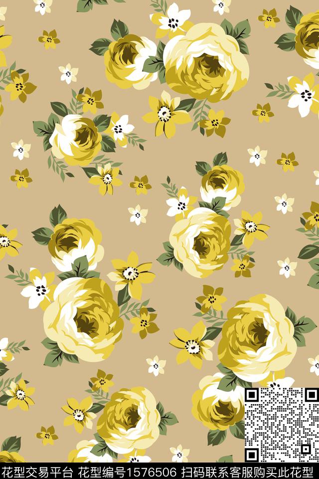 花卉碎花小花数码印花花型下载（图片编号: 1576506） - 瓦栏（Walan）