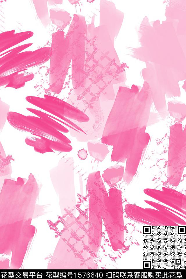 抽象涂鸦网格数码印花花型下载（图片编号: 1576640） - 瓦栏（Walan）
