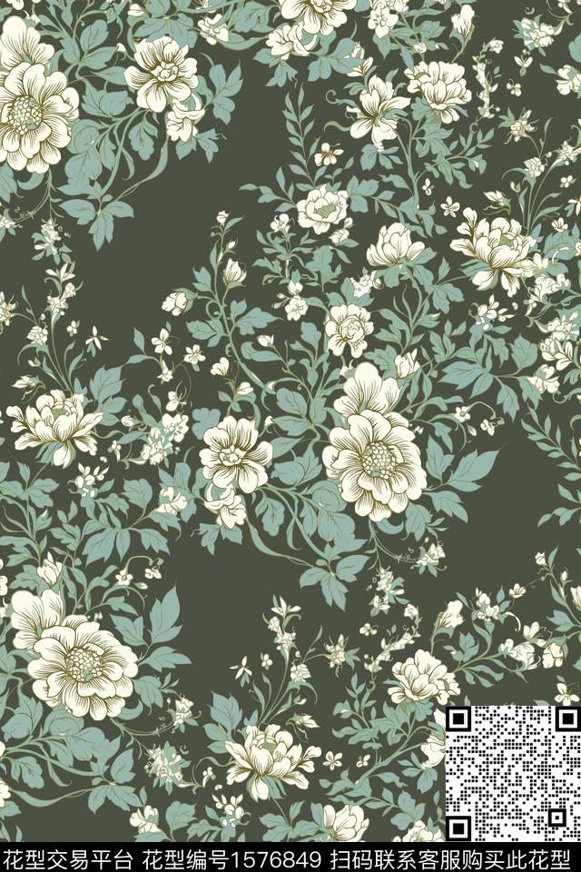 花卉女装数码印花花型下载（图片编号: 1576849） - 瓦栏（Walan）