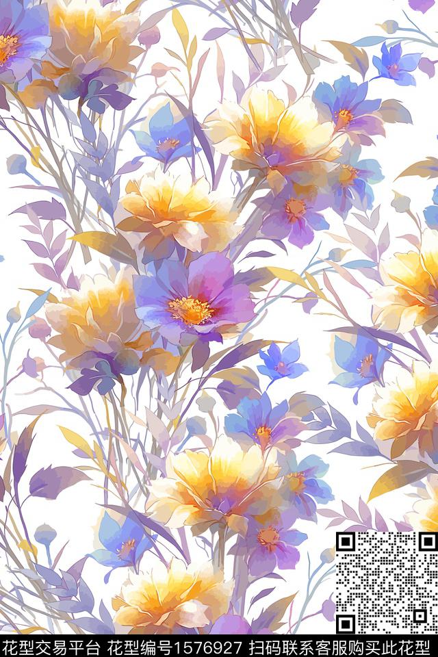 花卉女装数码印花花型下载（图片编号: 1576927） - 瓦栏（Walan）
