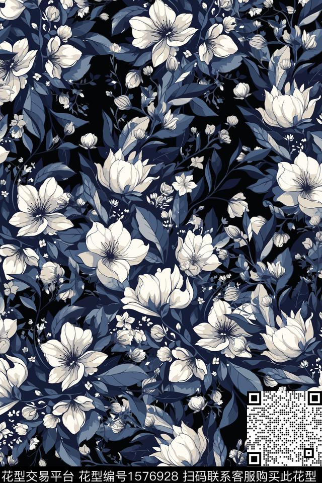 花卉女装数码印花花型下载（图片编号: 1576928） - 瓦栏（Walan）