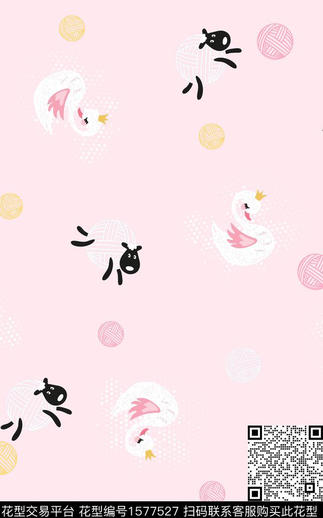 趣味动物童装传统印花花型下载（图片编号: 1577527） - 瓦栏（Walan）